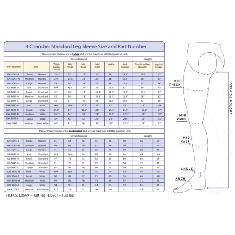 4 chamber standard leg sleeves detail