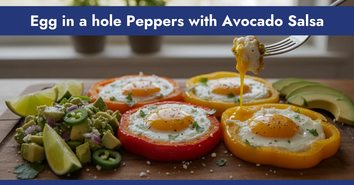 Egg in a hole Peppers with Avocado Salsa