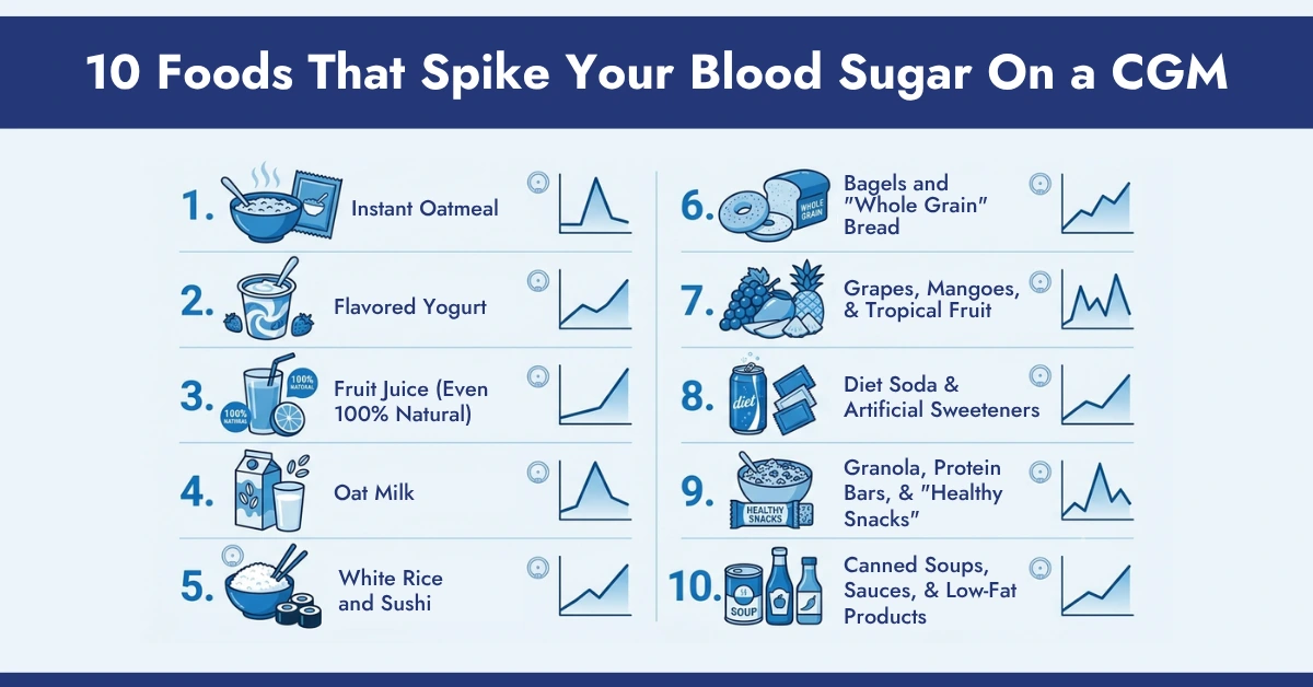 10 Foods That Spike Your Blood Sugar On a CGM